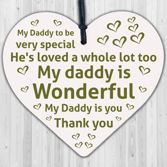 Fathers Day New Daddy Dad To Be Gift Baby Shower Pregnancy Gift Handmade Heart