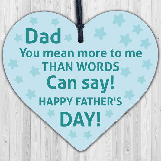 Dad Gifts For Fathers Day Wood Heart Dad Gifts From Daughter Son Love Gift