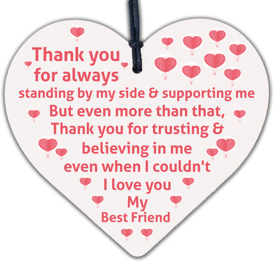 Love You Friendship Sign Best Friend Wooden Heart Birthday Plaque Thank You Gift