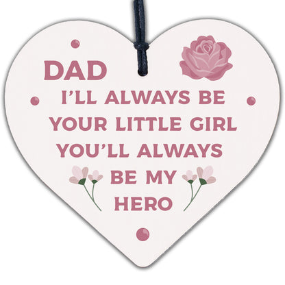 Fathers Day Gift Dad Gift From Daughter Wood Keyring Daddys Little Girl Gift