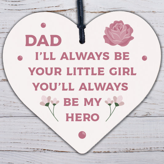 Fathers Day Gift Dad Gift From Daughter Wood Keyring Daddys Little Girl Gift