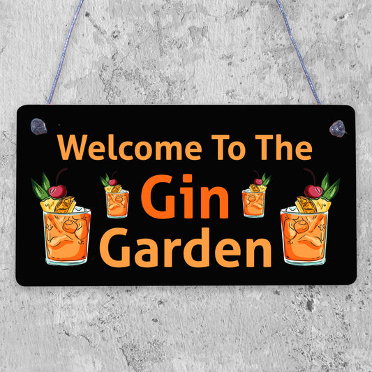 Gin Bar Welcome Sign Novelty Home Bar Decor Gifts Hanging Garden Signs Gin Gift