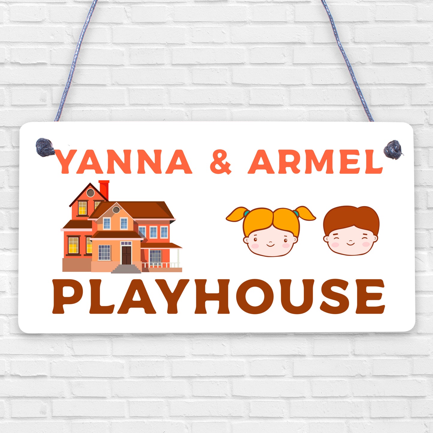 Kids Playhouse Sign Hanging Door Sign Funny Gift For Daughter Son Garden Sign