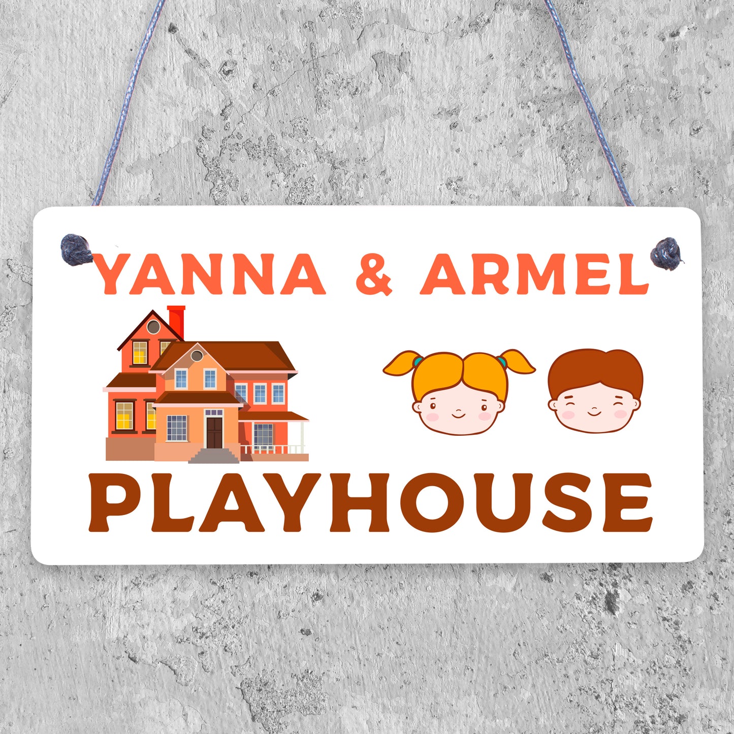 Kids Playhouse Sign Hanging Door Sign Funny Gift For Daughter Son Garden Sign