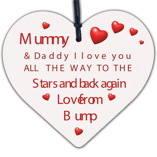 Mummy To Be Gifts Daddy To Be Card Wood Heart From Bump Gifts Baby Shower Gift