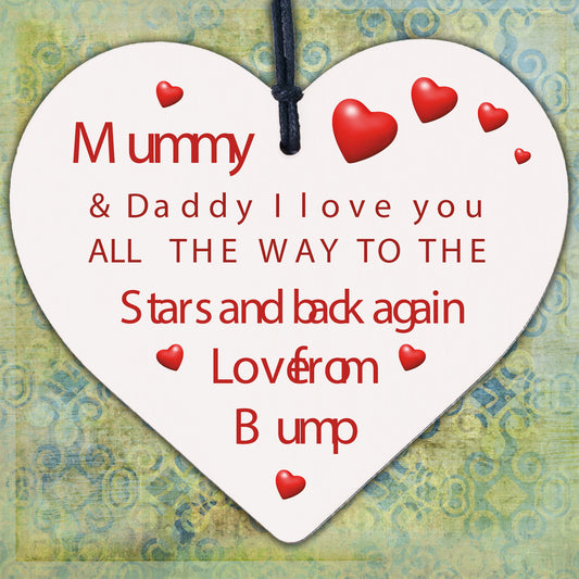 Mummy To Be Gifts Daddy To Be Card Wood Heart From Bump Gifts Baby Shower Gift