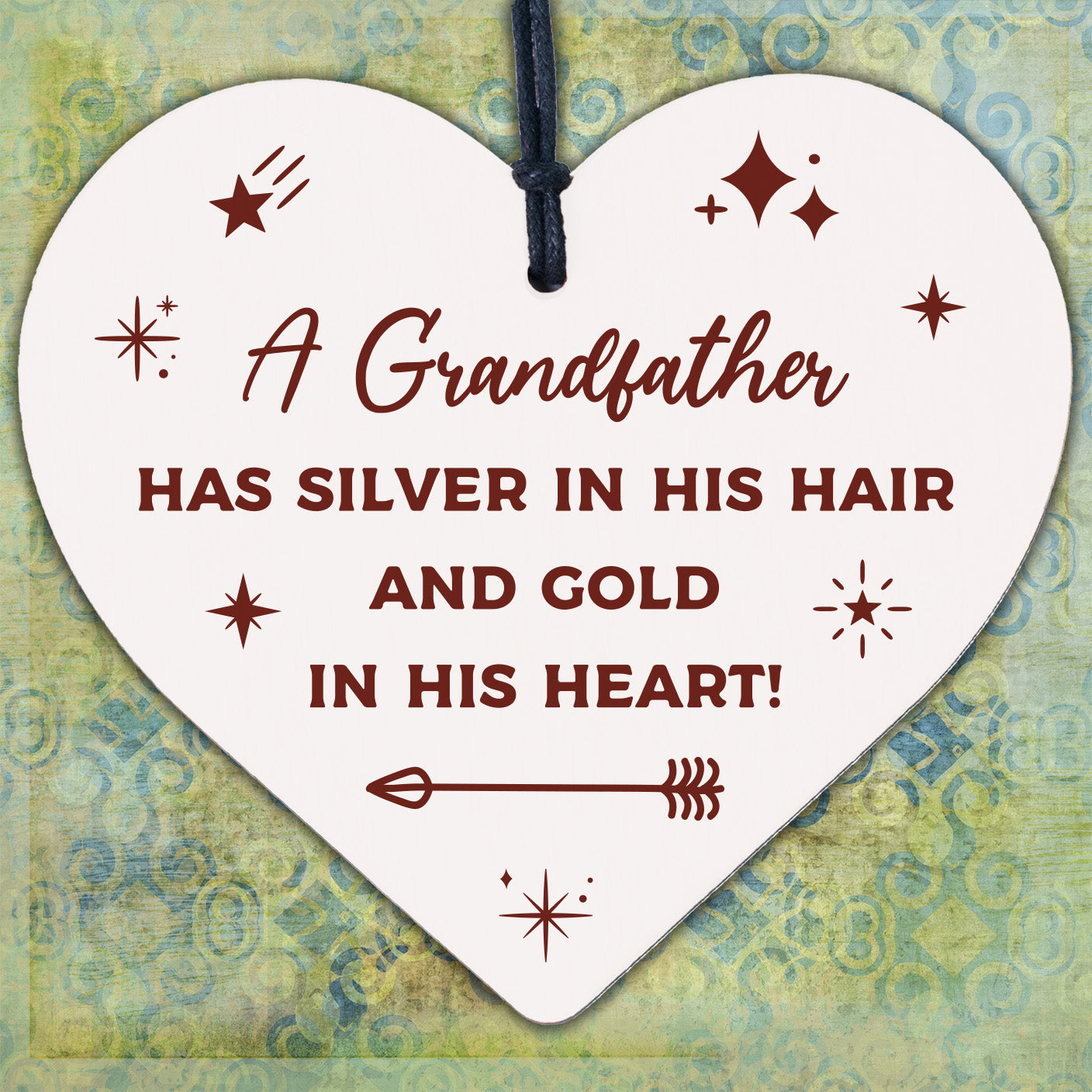 Grandfather Grandad Gifts Novelty Wood Heart Gift For Birthday Fathers Day