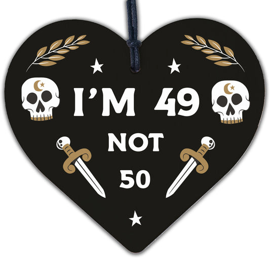 Rude 50th Birthday Wooden Heart Funny Gift For Him Her Novelty Gift For Friend