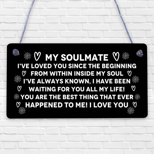 Soulmate Gifts For Him Her Plaque Anniversary Gift Wife Husband Boy Girl Friend