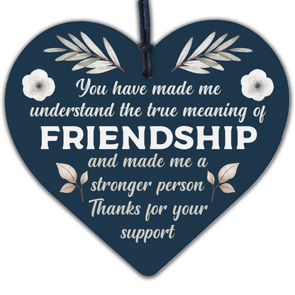 Friendship Sign Best Friend Gift Wood Heart Sign Thank You Birthday Gift Plaque