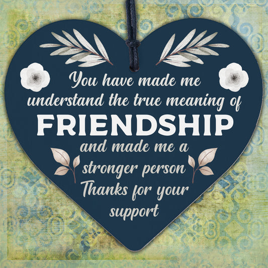 Friendship Sign Best Friend Gift Wood Heart Sign Thank You Birthday Gift Plaque