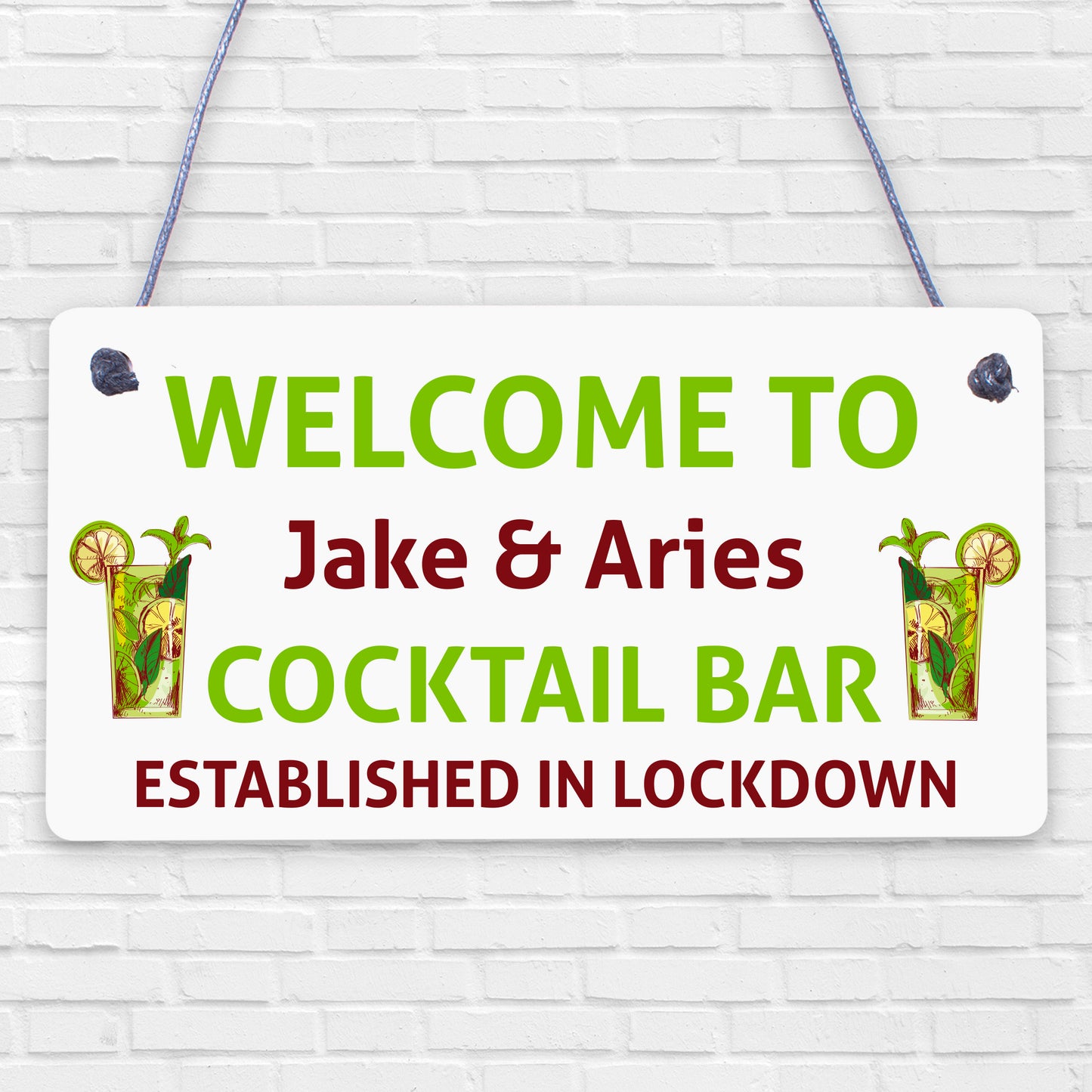 Novelty Cocktail Bar Sign Corona Lockdown Quaratine Gifts Home Bar Sign Decor