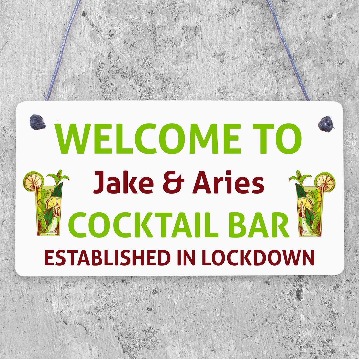 Novelty Cocktail Bar Sign Corona Lockdown Quaratine Gifts Home Bar Sign Decor