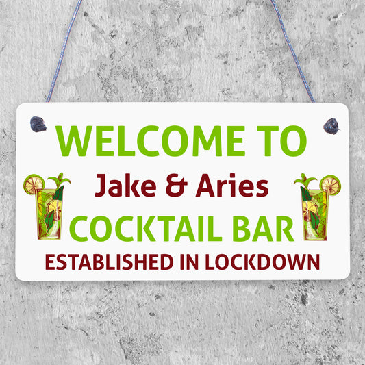 Novelty Cocktail Bar Sign Corona Lockdown Quaratine Gifts Home Bar Sign Decor