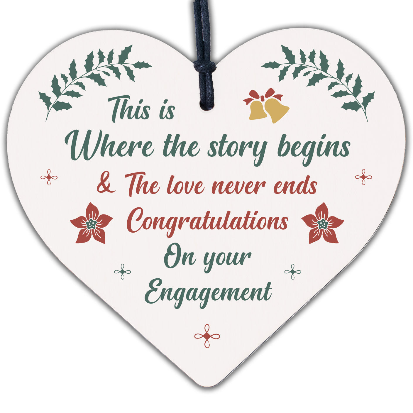 Congratulations On Your Engagement Mr &amp; Mrs Wedding Gift Wooden Heart Plaque