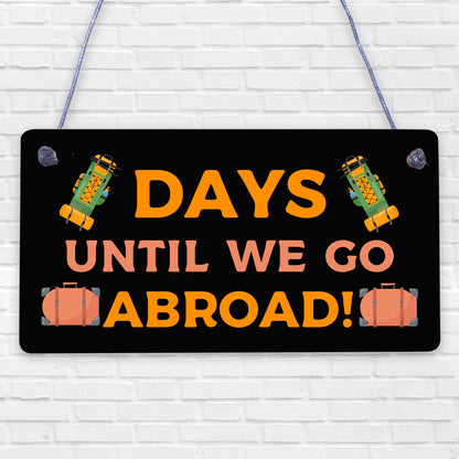 Chalkboard Holiday Countdown Abroad USA New York Turkey Spain Hanging Plaque