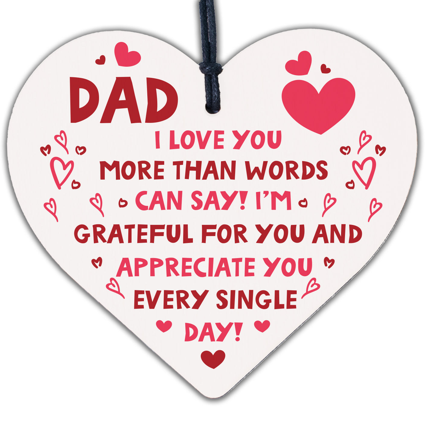 Dad Gifts Wooden Heart Fathers Day Gift For Him Thank You Dad Gift