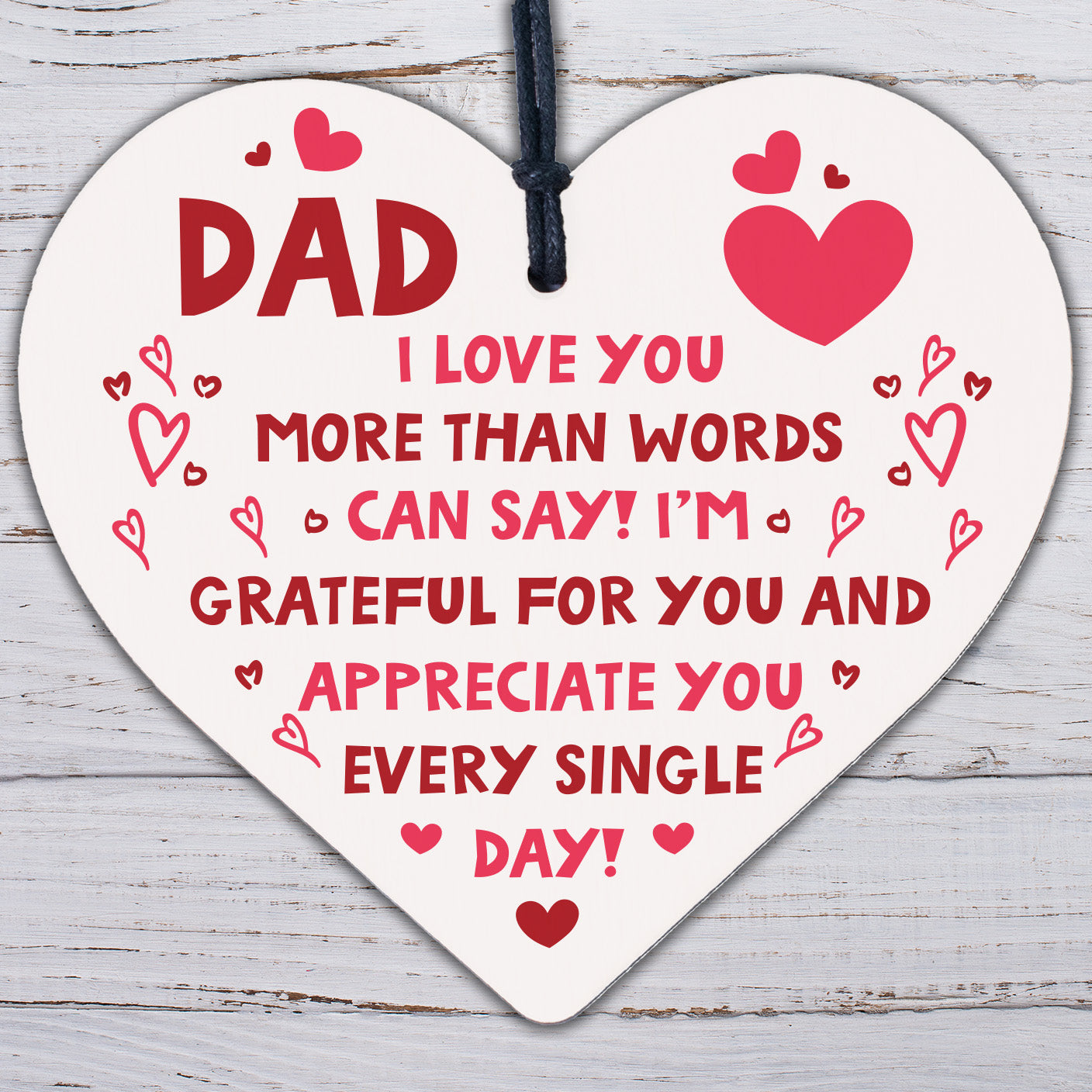 Dad Gifts Wooden Heart Fathers Day Gift For Him Thank You Dad Gift