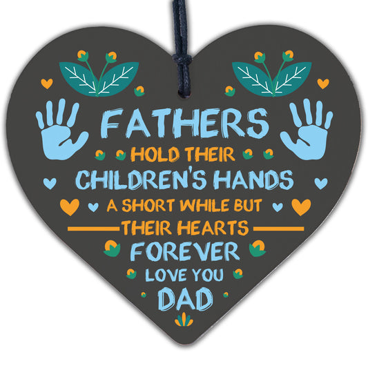 Best Daddy Gift Wooden Heart Fathers Day Gift For Dad Daddy Daughter Son Gifts