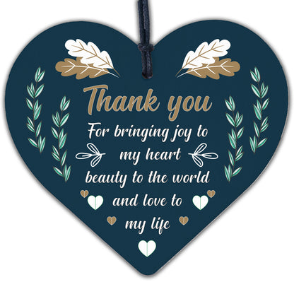 Thank You Gift Wedding Anniversary Wood Heart Gift For Her Husband Wife Friend