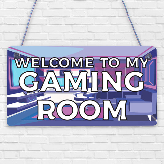 Welcome To My Gaming Room Sign Boys Bedroom Man Cave Sign Gamer Gift