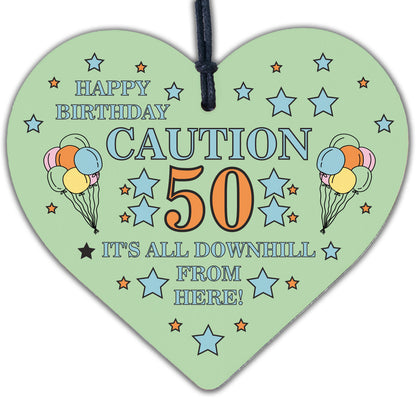 Funny 50th Birthday Gifts Novelty Wood Heart Gift For Him Her Friendship Gifts