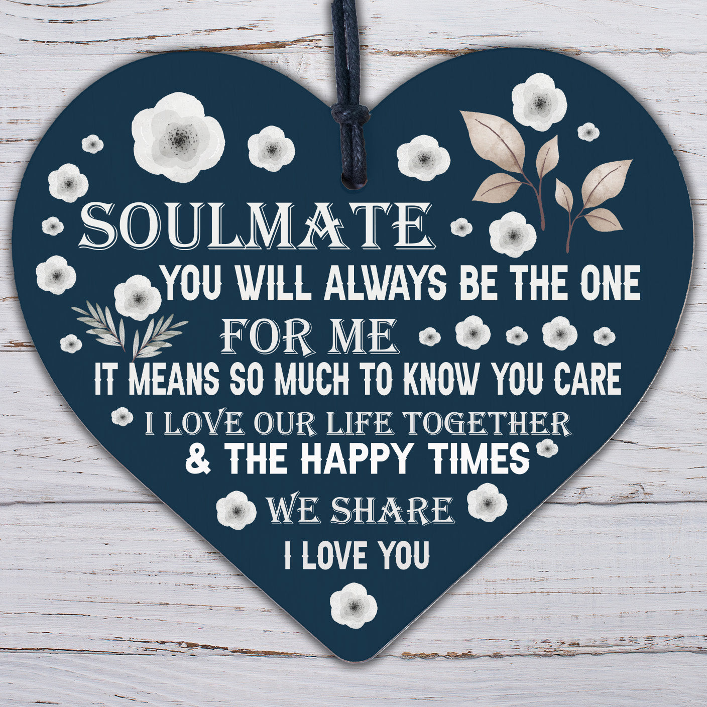 Soulmate Gifts Wood Heart Valentines Day Gift Anniversary Soulmate Birthday Xmas