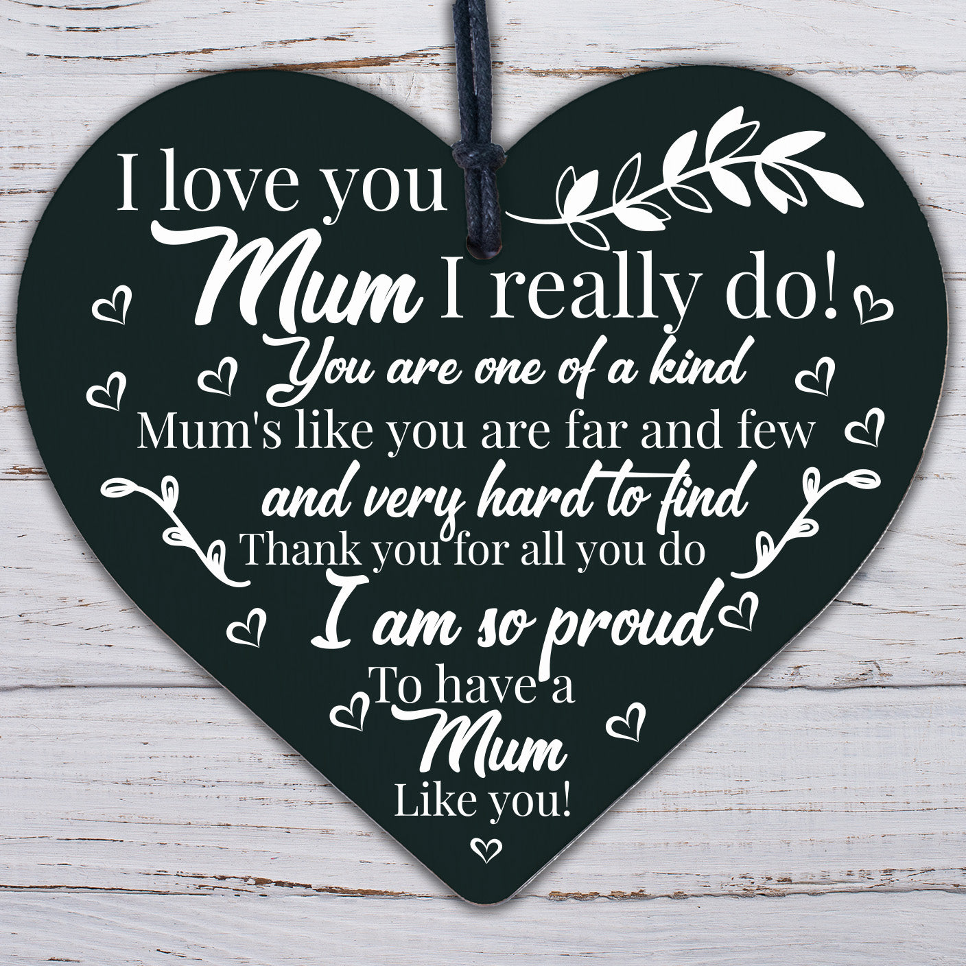 Gift For Mum on Mothers Day Birthday Hanging Heart Thank You Gift From Daughter