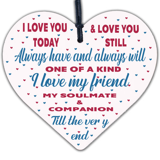 Soulmate Wooden Heart Gifts For Him Her Anniversary Gift Wife Husband Boy Girl