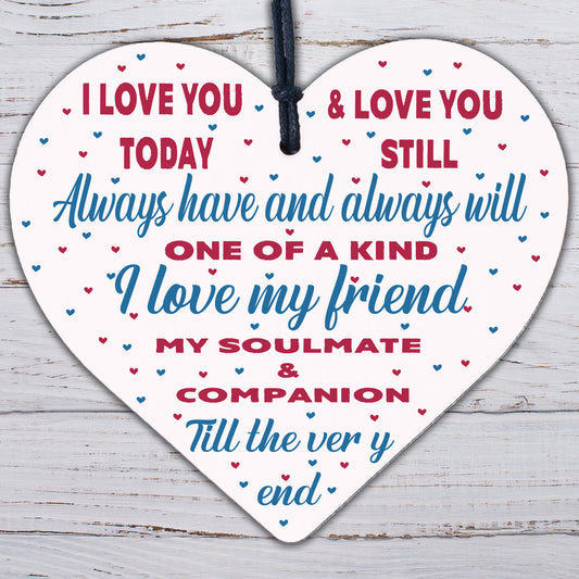 Soulmate Wooden Heart Gifts For Him Her Anniversary Gift Wife Husband Boy Girl