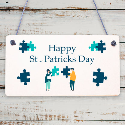 Happy St Patricks Day Decorations Hanging Sign Novelty Gift Irish Blessing Sign