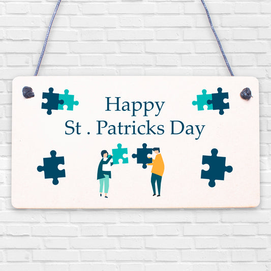 Happy St Patricks Day Decorations Hanging Sign Novelty Gift Irish Blessing Sign