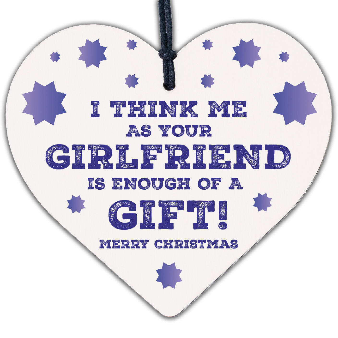 Funny Joke Christmas Gift For Boyfriend Wooden Heart Novelty Gift For Him