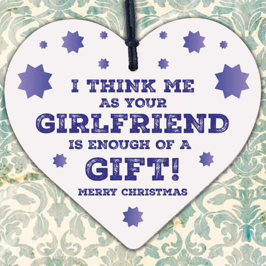 Funny Joke Christmas Gift For Boyfriend Wooden Heart Novelty Gift For Him