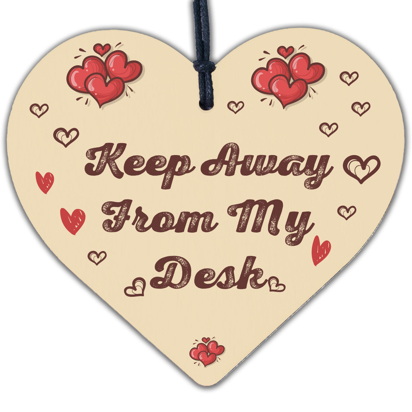 Keep Away From My Desk Novelty Wooden Hanging Heart Plaque Funny Office Sign