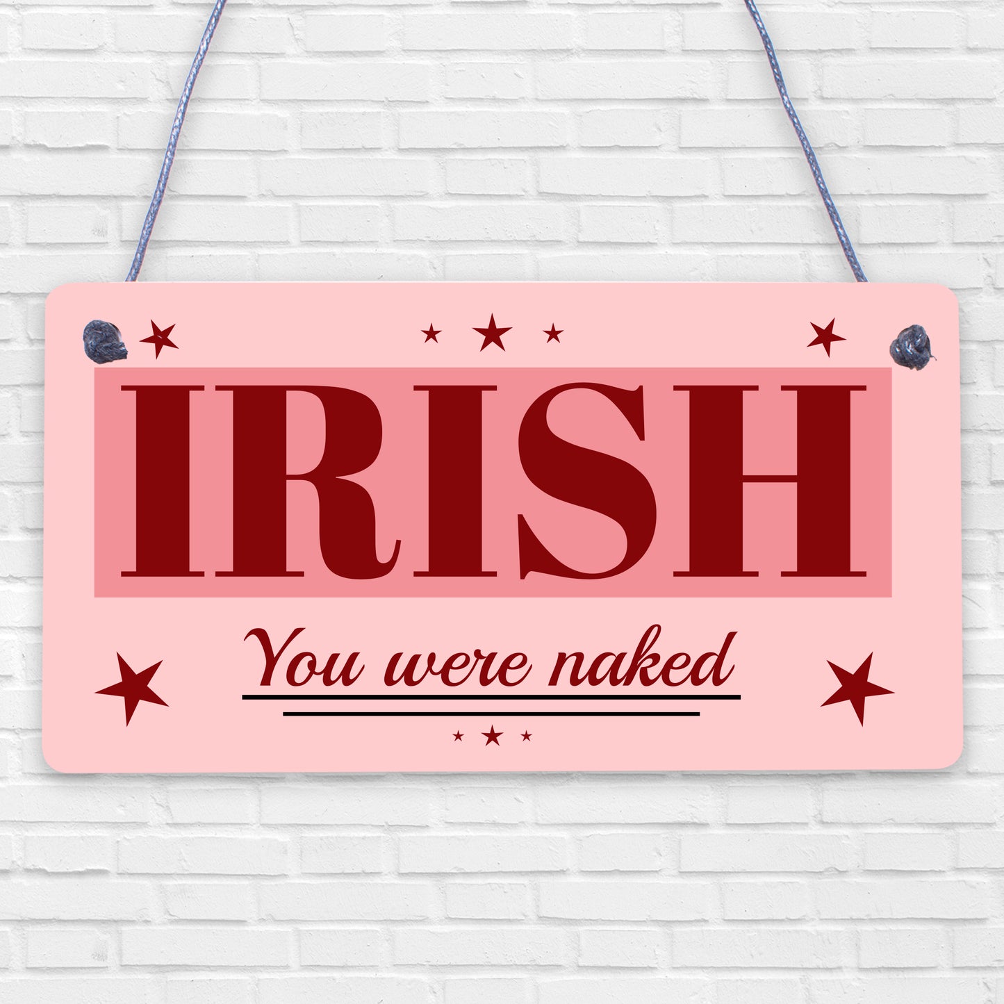 Irish You Were Naked Novelty Wooden Hanging Plaque St Patricks Day Sign Gift