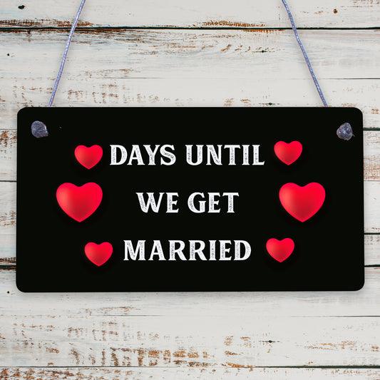 Wedding Countdown Chalkboard Plaque Sign Engagement Gift Fiance Mr &amp; Mrs