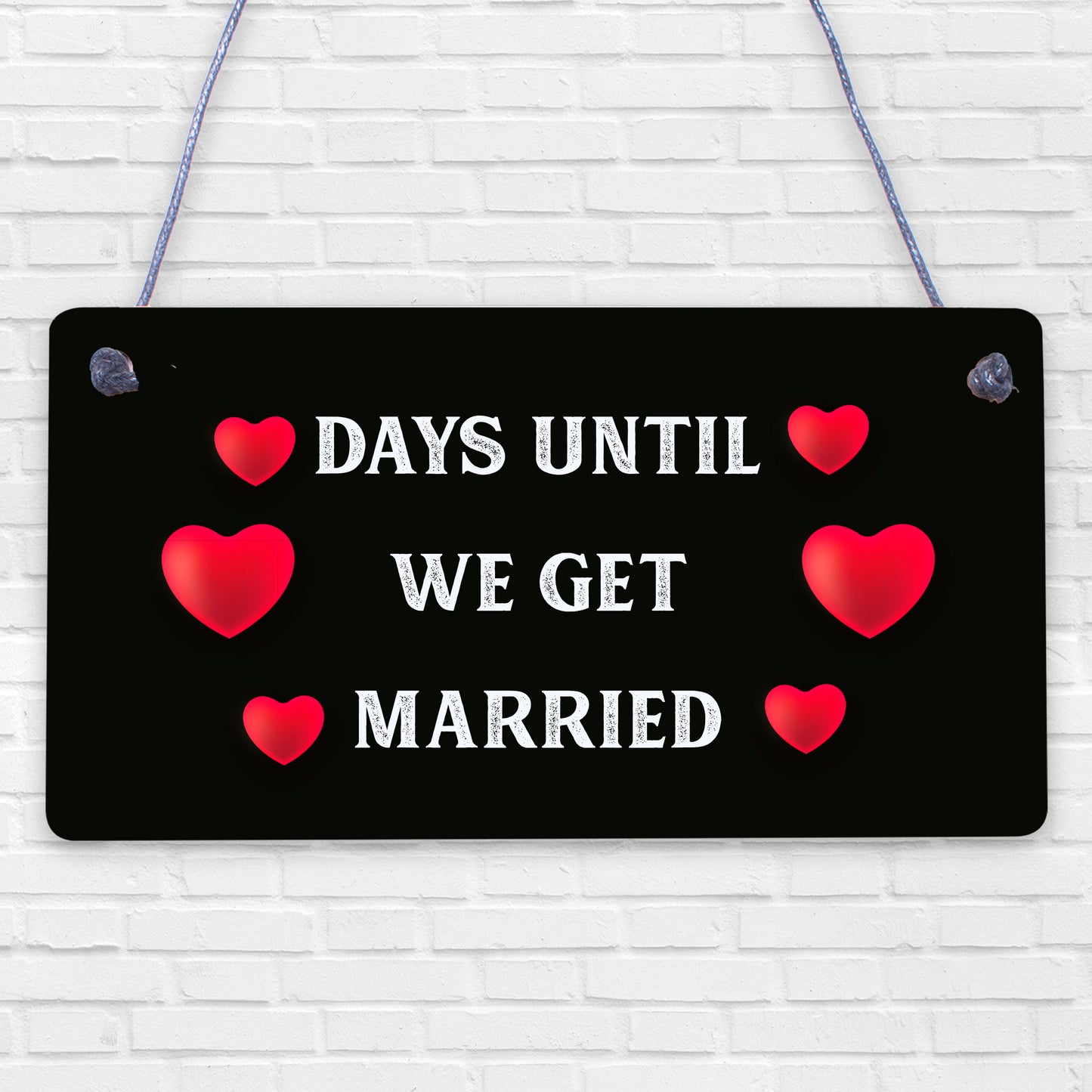 Wedding Countdown Chalkboard Plaque Sign Engagement Gift Fiance Mr &amp; Mrs