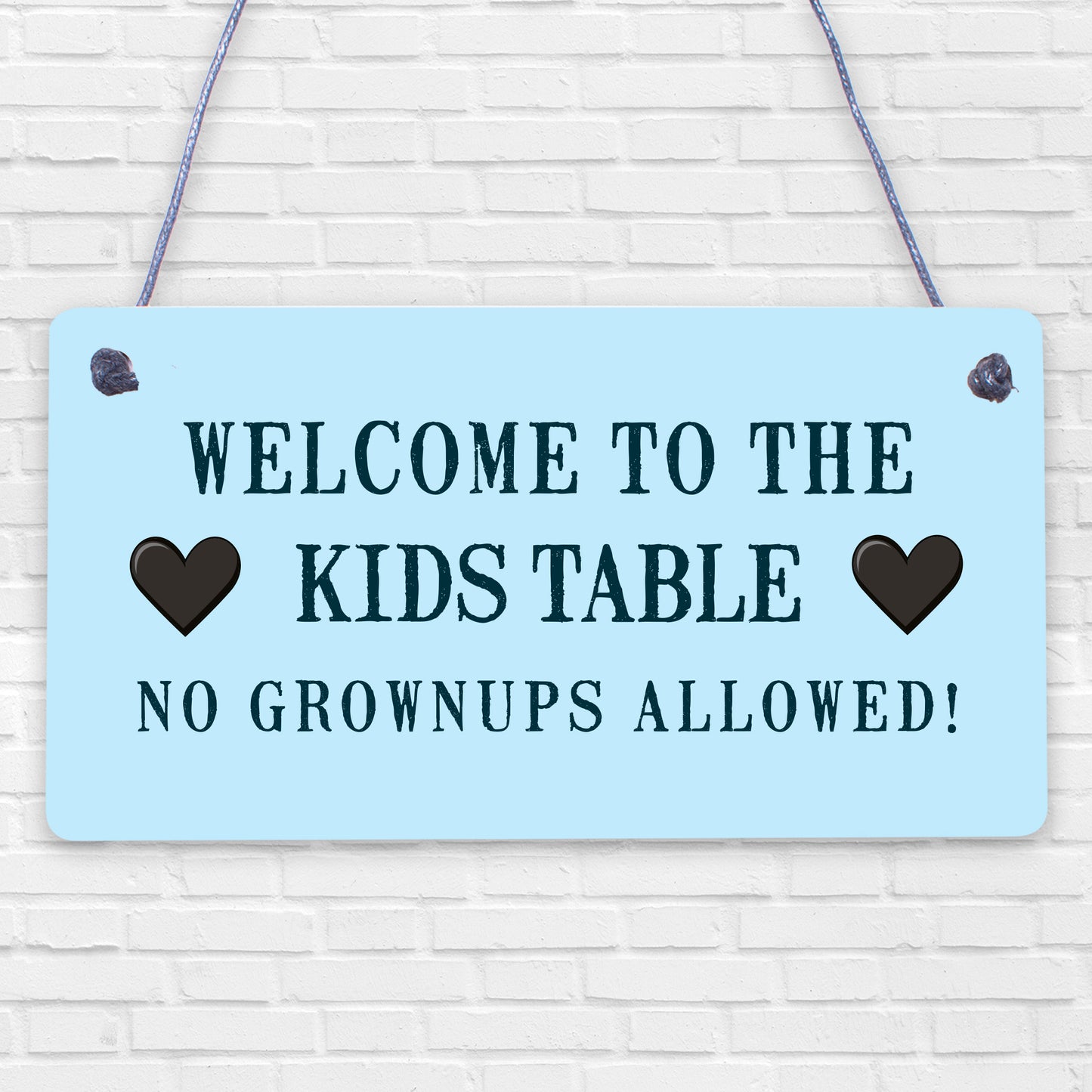 Kids Table No Grownups Novelty Hanging Wedding Decoration Plaque Childrens Sign