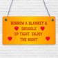 Snuggle Up Tight Enjoy The Night Cute Hanging Wedding Day Plaque Decor Gift Sign