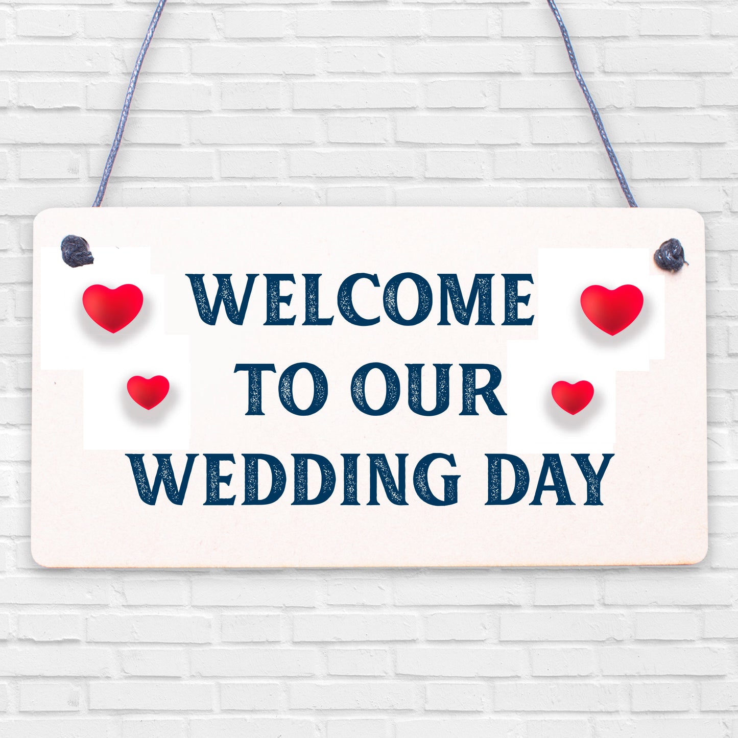 Welcome To Our Wedding Day Hanging Decor Plaque Guest Entrance Greeting Sign