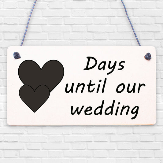 Wedding Countdown Plaque Sign Chalkboard Engagement Gift Mr &amp; Mrs Present