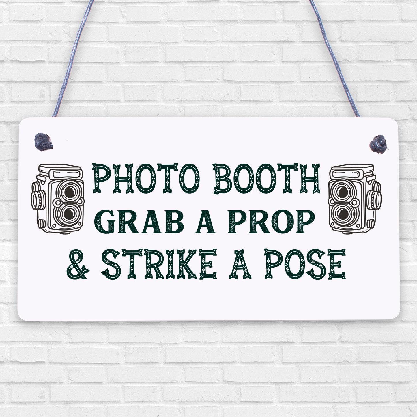 Photo Booth Grab A Prop & Pose Cute Hanging Wedding Day Sign Decoration Plaque