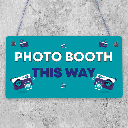 Photo Booth This Way Hanging Wedding Direction Decoration Arrow Plaque Sign