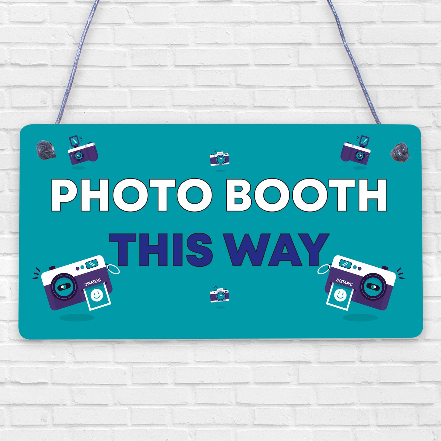 Photo Booth This Way Hanging Wedding Direction Decoration Arrow Plaque Sign