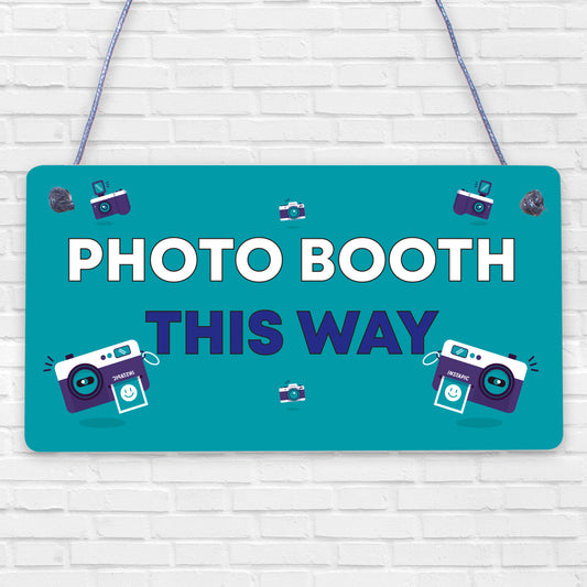 Photo Booth This Way Hanging Wedding Direction Decoration Arrow Plaque Sign