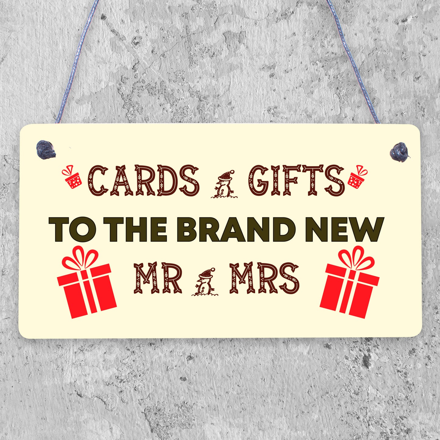 Cards & Gifts New Mr & Mrs Wedding Post Box Gift Table Decoration Plaque Sign