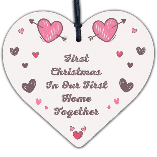 First Christmas In Our First Home Together Heart New Home Gift Tree Decoration