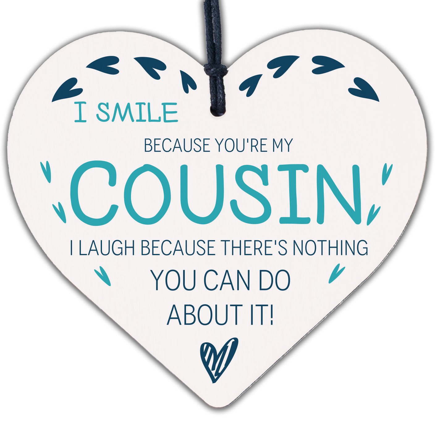 Novelty Cousin Family Friend Gift Wooden Heart Thank You Keepsake Christmas Gift