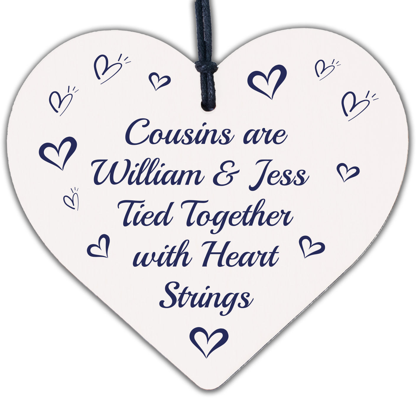 Cousin Gift For Birthday Christmas Wooden Heart Thank You Gift Keepake